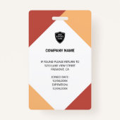 Name und Foto Beruflich Mitarbeiter-ID-Karte Ausweis (Rückseite)