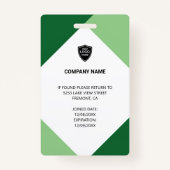 Name und Foto Beruflich Mitarbeiter-ID-Karte Ausweis (Rückseite)