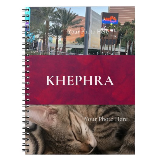 Name und Foto Collage Notebook Notizblock (Vorderseite)