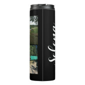 Name und Foto Collage Thermal Tumbler Thermosbecher (Rückseite)