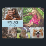 Name und Foto der blauen Familie iPad Pro Hülle<br><div class="desc">Schützen Sie Ihre Tablettenhülle und wählen Sie Ihre beliebtesten Fotos,  um dieses Design abzudecken. Einfache Anpassung der Bilder,  Familienname. Genießen Sie das Ablegen des Tabletts mit Fotos aus besonderen Momenten mit Familie,  Kindern,  Haustieren,  Hochzeit,  Verlobung,  Großeltern und mehr. Mit blauer Akzent Farbe.</div>