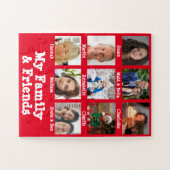 Name und Foto der Familie und Freunde - Red Dement Puzzle (Horizontal)