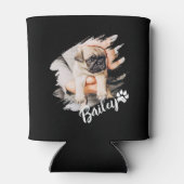 Name und Foto der modernen Coolen Typografie Dosenkühler (Rückseite)