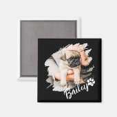 Name und Foto der modernen Coolen Typografie Magnet (Vorderseite/Rückseite)