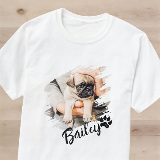 Name und Foto der modernen Coolen Typografie T-Shirt