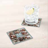 Name und Foto der modernen Tongrammfamilie Grün Rechteckiger Pappuntersetzer (Vor Ort)