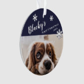 Name und Foto des ersten Welpen Weihnachtshundes Ornament (Vorderseite)