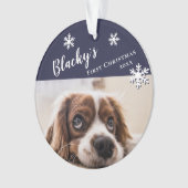 Name und Foto des ersten Welpen Weihnachtshundes Ornament (Vorderseite)