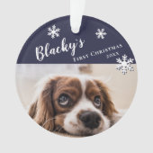 Name und Foto des ersten Welpen Weihnachtshundes Ornament (Vorderseite)