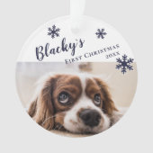 Name und Foto des ersten Welpen Weihnachtshundes Ornament (Vorderseite)