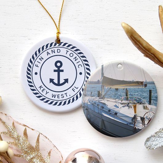 Name und Foto des personalisierten Schiffes | Naut Keramik Ornament