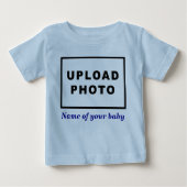 Name und Foto Ihres Baby auf Light Blue Baby T-shirt (Vorderseite)