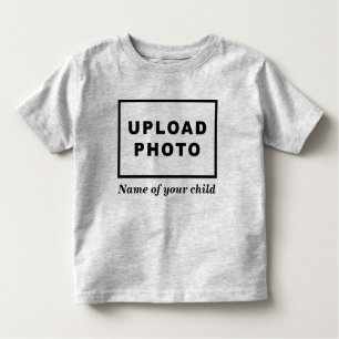 Name und Foto Ihres Kindes auf Grau Kleinkind T-shirt