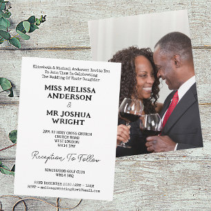Name und Foto Mr & Mrs. Elegant Script Wedding Einladung