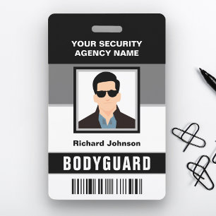 Name und Foto Sicherheits Bodyguard Ausweis