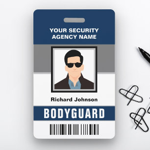 Name und Foto Sicherheits Bodyguard Ausweis