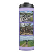 Name und FotoCollage Lila Wärmespeicher Thermosbecher (Vorderseite)