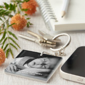 Name und Geburtsdatum des Fotos Schlüsselanhänger (Vorderseite rechts)