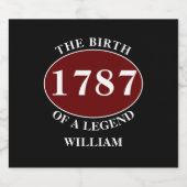 Name und Geburtsdatum Schwarz hinzufügen Bierflaschenetikett (Einzelnes Label)