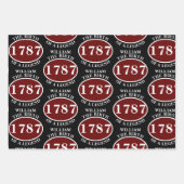 Name und Geburtsdatum Schwarz hinzufügen Geschenkpapier Set (Vorderseite 3)