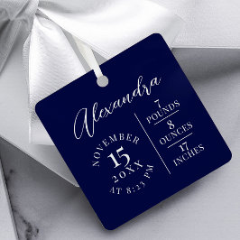 Name und Geburtsstat Foto Navy Keepake Ornament Aus Metall