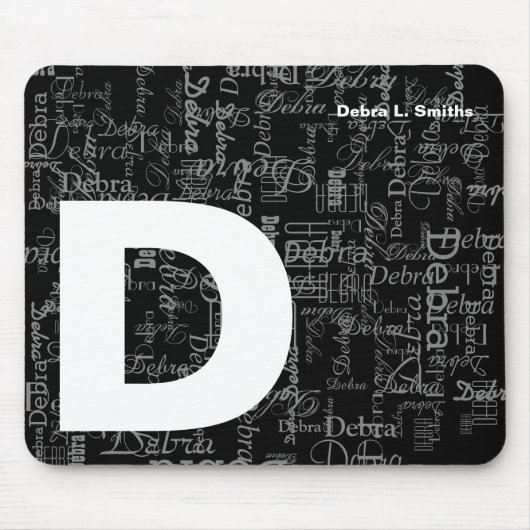 Name und Großbuchstabe personalisiert Mousepad (Vorne)
