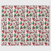 Name und Gruß des Weihnachtsmannes Geschenkpapier (Flach)