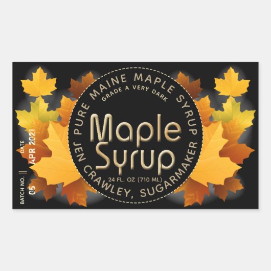 Name und Hersteller des Staat (Stapel und Datum) Rechteckiger Aufkleber (Vorderseite)