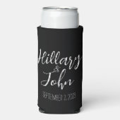 Name und Hochzeitsdatum des Ehepaares Selters Dosenkühler (Seltzer Vorderseite)