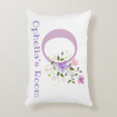 Name und Initial für ein Blumendesign. Hübsch Dekokissen (Vorderseite(Vertikal))