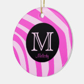 Name und Initial Zebra Print Weihnachtsschmuck (Links)