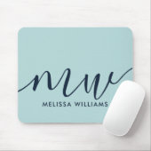 Name und Initiale der Minimalistischen Pulverfarbe Mousepad (Mit Mouse)