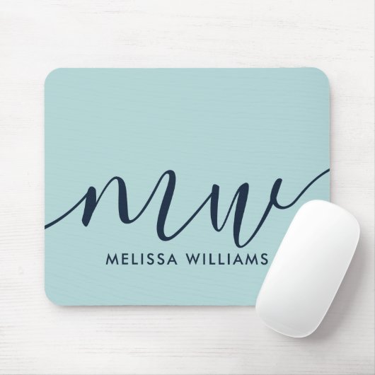 Name und Initiale der Minimalistischen Pulverfarbe Mousepad (Mit Mouse)