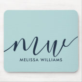 Name und Initiale der Minimalistischen Pulverfarbe Mousepad (Vorne)