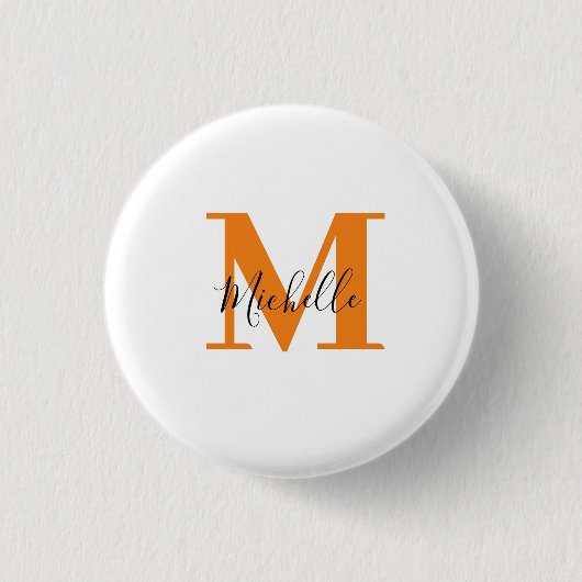 Name und Initialen der Minimalistischen Monogramme Button (Vorderseite)