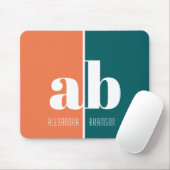 Name und Initialen der Minimalistischen Monogramme Mousepad (Mit Mouse)