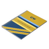 Name und Initialen des blauen Goldbüros hinzufügen Notizblock (Linke Seite)