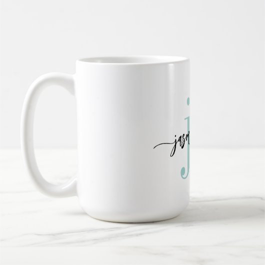 Name und Initialen einfacher Trend Kaffeetasse (Links)