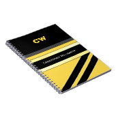 Name und Initialen in schwarz, gelb Notizblock (Rechte Seite)