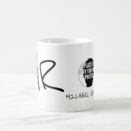 Name und Initialen mit Foto b/w Kaffeetasse