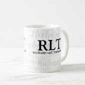 Name und Initialen Personalisiert Moderne Monogram Kaffeetasse (VorderseiteRechts)