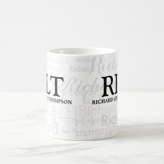 Name und Initialen Personalisiert Moderne Monogram Kaffeetasse (Mittel)