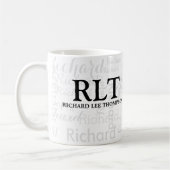 Name und Initialen Personalisiert Moderne Monogram Kaffeetasse (Links)