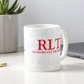 Name und Initialen Personalisiert Modernes rotes M Kaffeetasse