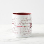 Name und Initialen personalisierte Typografie Tasse (Zentrum)