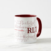 Name und Initialen personalisierte Typografie Tasse (VorderseiteRechts)