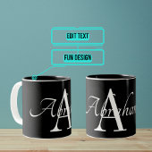 Name und Initialname Zweifarbige Tasse