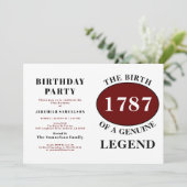 Name und Jahr angeben Red Birthday Einladung (Stehend Vorderseite)