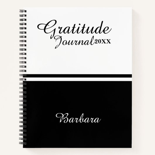 Name und Jahr der Dankbarkeit für Skriptkalligraph Notizblock (Vorderseite)