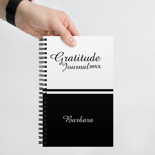 Name und Jahr der Dankbarkeit für Skriptkalligraph Notizblock